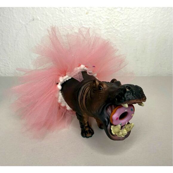 Party Animal Birthday Cake Topper Figurines Hippo Monkey Cow Panda Tiger Ape - Picture 2 of 8